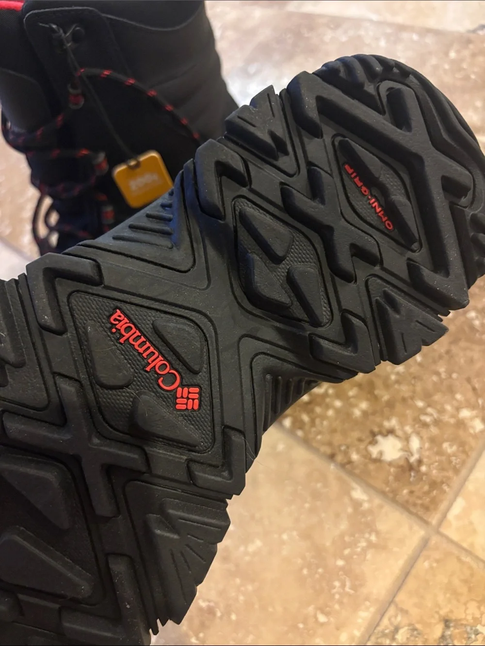 Columbia Men's Black and Red Insulated Waterproof Boots